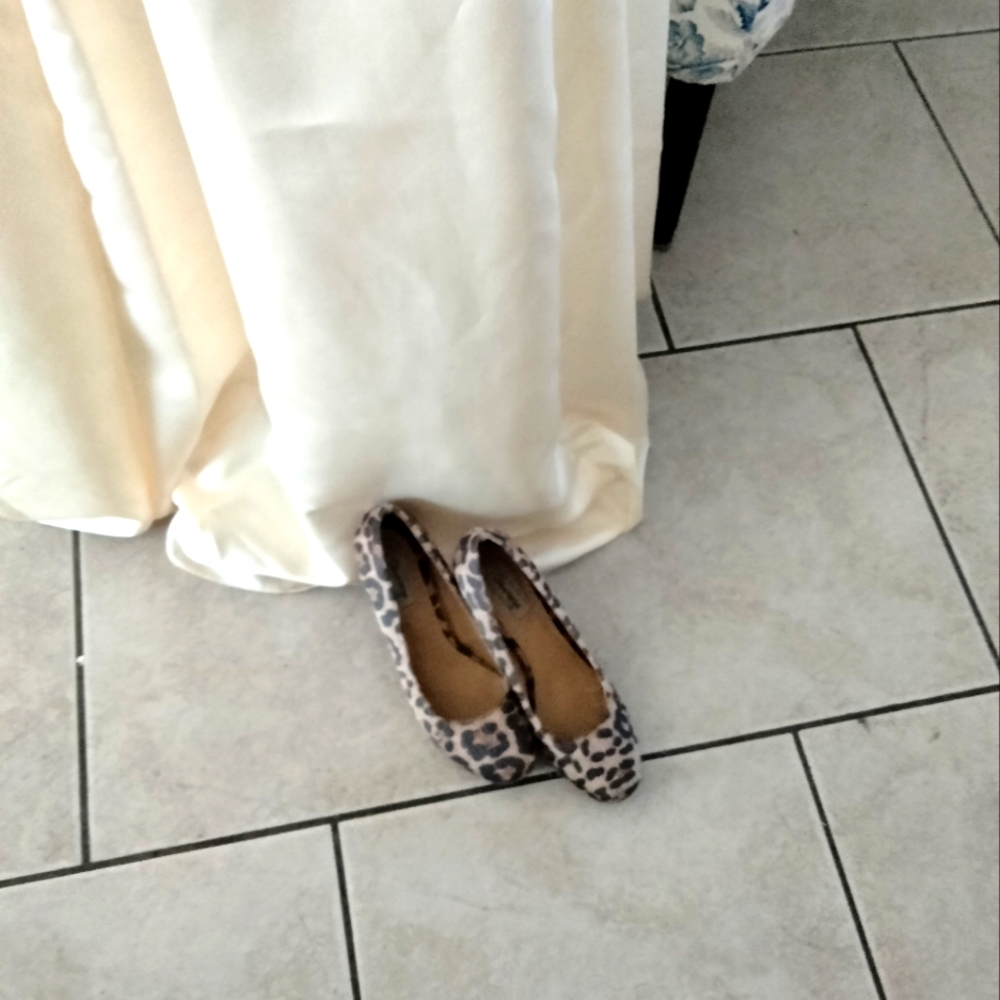 Formal gown.  Michael Angelo with Leopard heels size 8 and accessory scarf.